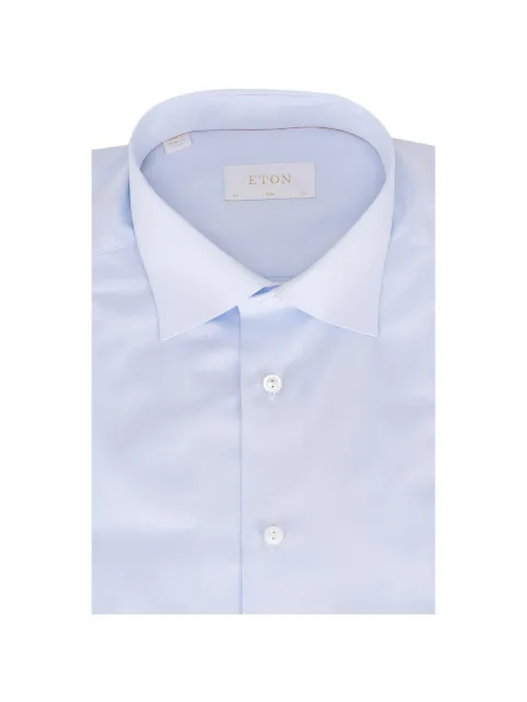 Eton Elevated point-collar cotton shirt Blue 10001110220