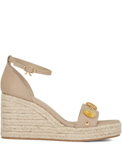 Gianvito Rossi embellished wedge espadrilles Neutrals G6178270RICCLN