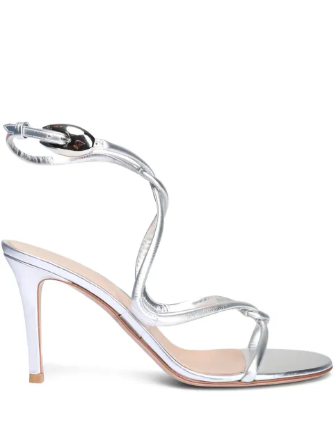 Gianvito Rossi Jungle Mamba twisted strap sandals Silver G3257585RICNIG