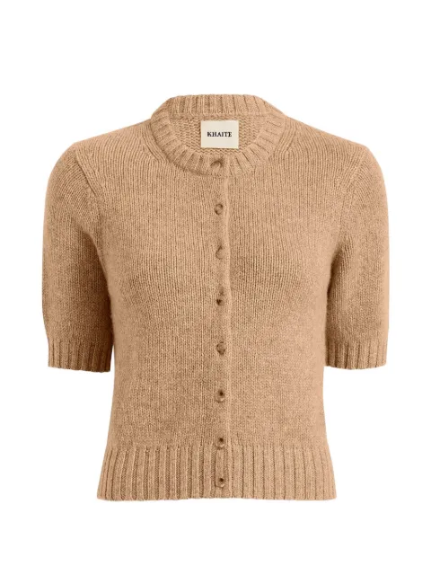 KHAITE button-down short-sleeved cardigan Brown 9608615727