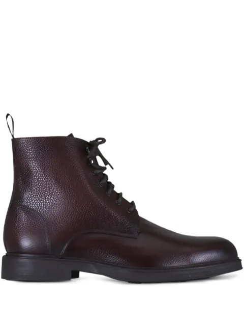 Aquatalia Bernardo textured lace-up boots Brown BERNARDOBRNTUMBLED