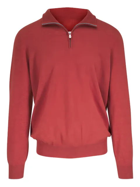 Brunello Cucinelli zip-collar sweatshirt Orange M2200124CHB40