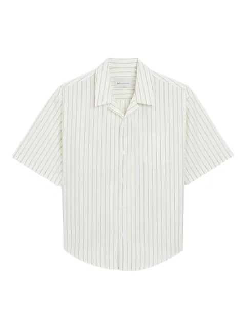 AMI Paris striped-pattern revere-collar shirt White E26HSH833CO0220