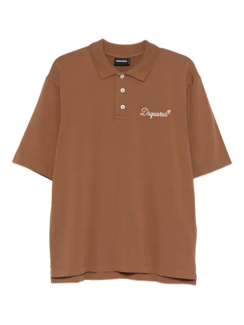 DSQUARED2 embroidered polo shirt Brown S74GL0100D20106
