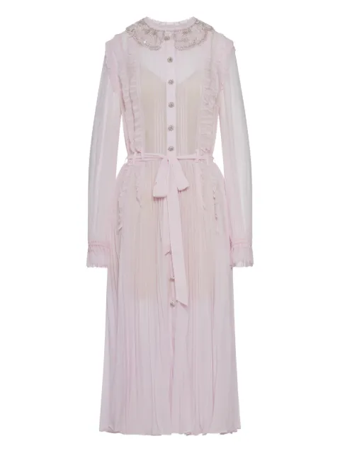 Self-Portrait pleated jewelled dress Pink RS26034MPPINK