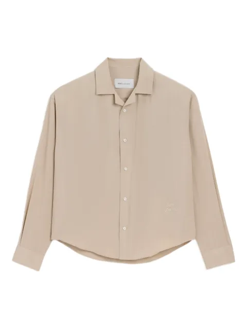 AMI Paris logo-embroidered shirt Neutrals 26PHSH829VI0036