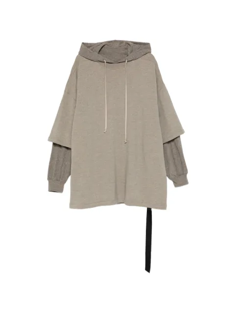 Rick Owens DRKSHDW drawstring layered hoodie Grey DU01F4271FGMJGM
