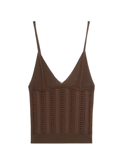 Blumarine knit V-neck top Brown P622M689A