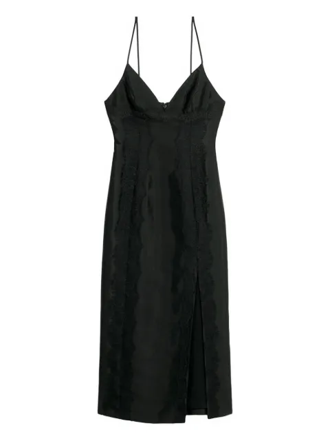 Blumarine lace-detail slit midi dress Black P622A787A