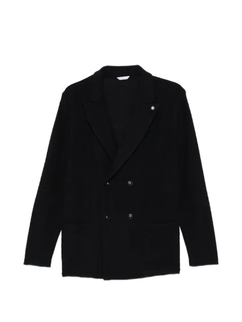 Manuel Ritz double-breasted knitted jacket Black 4032M592263331