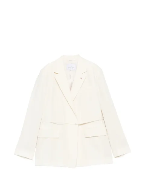 Manuel Ritz belted notch-lapels jacket Neutrals 4036GD13264015