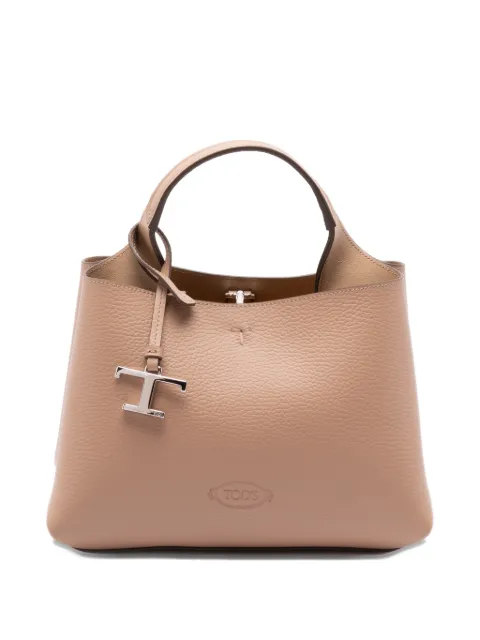 Tod's logo-charm leather tote bag Neutrals XBWAPAEL000QRI