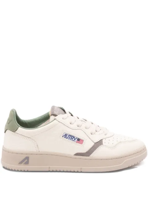Autry Medalist grained leather sneakers Neutrals AULMNE16