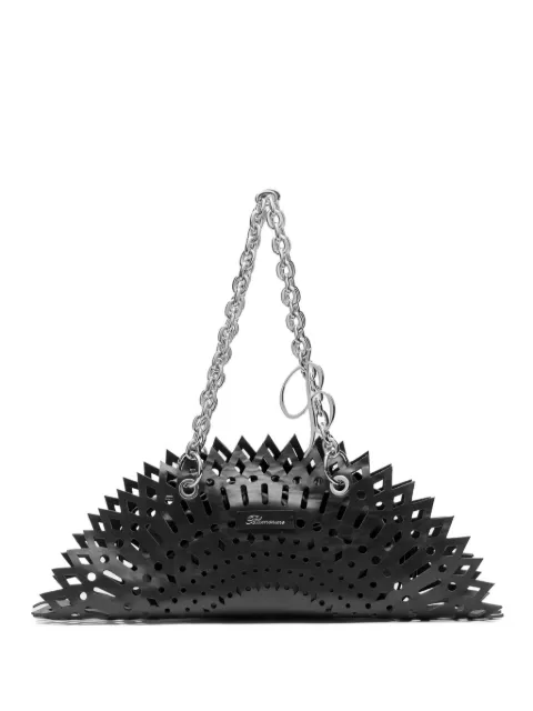 Blumarine laser-cut chain shoulder bag Black HW121A