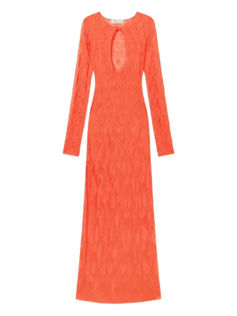 Blumarine geometric open-knit maxi dress Orange P622A743A