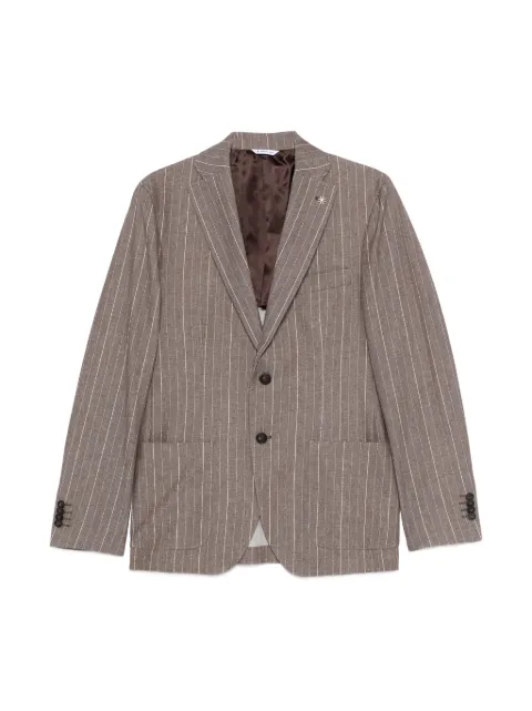 Manuel Ritz striped two-button blazer Brown 4032G2038263119