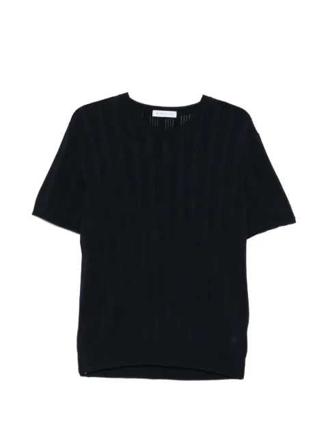 Manuel Ritz vertical stripe perforated T-shirt Black 4032M506263311