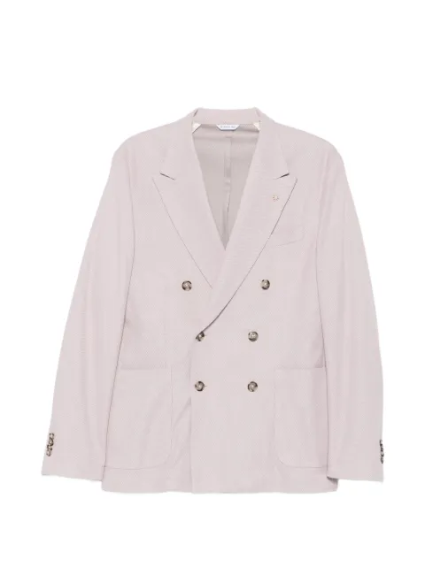 Manuel Ritz double-breasted piqué jacket Pink 4032G2738M263171