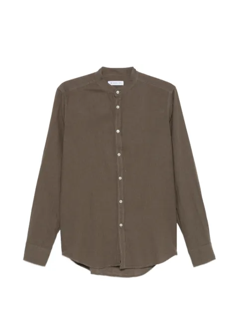 Manuel Ritz collared cotton linen shirt Green 4032E604L263209