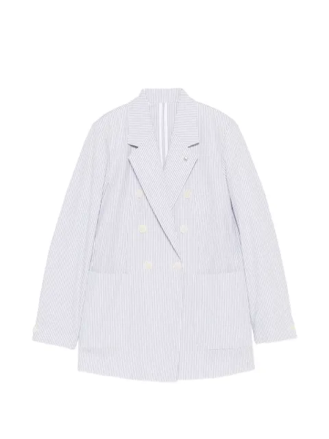 Manuel Ritz striped double-breasted jacket White 4036GD10264027