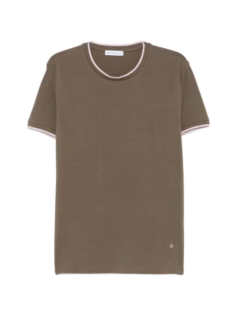 Manuel Ritz contrast-trim T-shirt Brown 4032M567263286