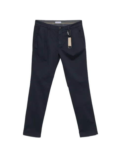 Manuel Ritz micro-texture pleated trousers Blue 4032P1428TC263079