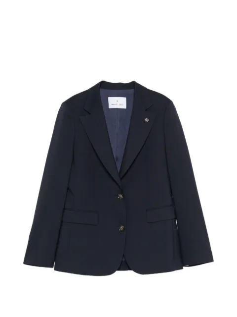 Manuel Ritz logo-pin single-breasted jacket Blue 4036GD31264040