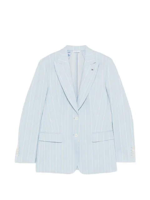 Manuel Ritz pinstripe-pattern peak-lapels jacket Blue 4036GD43264003