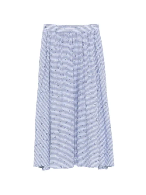 Manuel Ritz striped floral midi skirt Blue 4036DD07264022