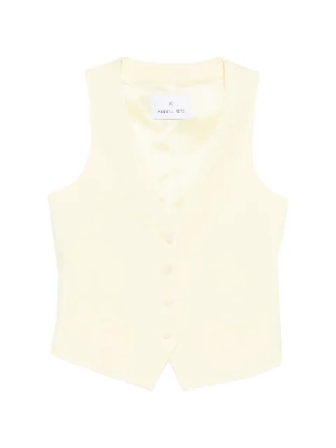 Manuel Ritz V-neck button waistcoat Yellow 4036WD01264040