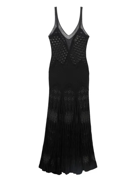 Blumarine patterned V-neck maxi dress Black 2A742A