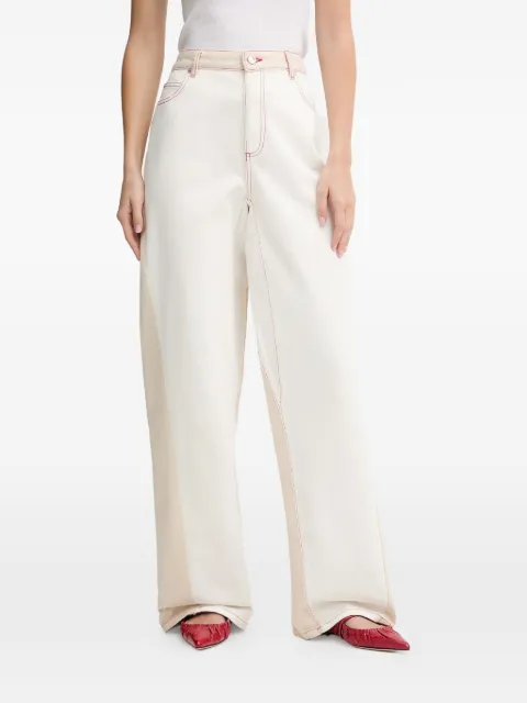 Stine Goya stitch-detail cotton jeans Neutrals SGPS26P1362453
