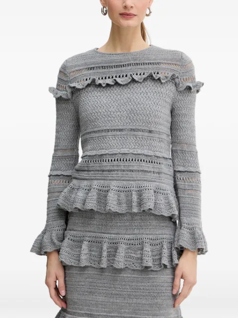LUISA SPAGNOLI Martesana ruffled sweater Grey 100222