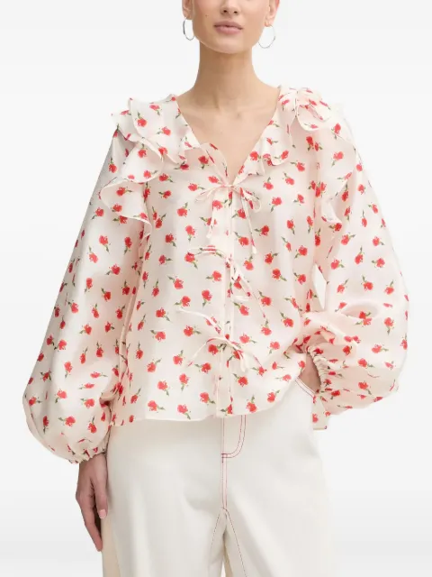 Stine Goya ruffled floral-print blouse Neutrals SGPS26T1252067