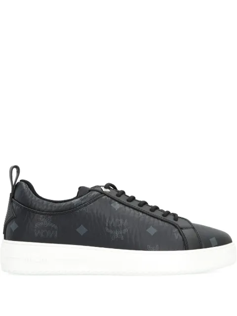 MCM Visetos-monogram padded sneakers Black MESFSAJ01