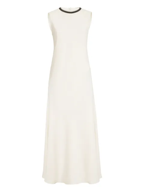 Brunello Cucinelli contrasting-trim midi dress Neutrals MH126AFR61C579