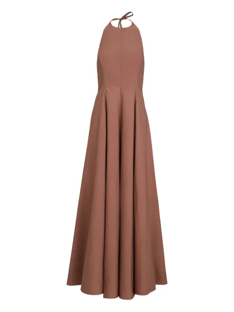 Brunello Cucinelli poplin halterneck maxi dress Brown M0F79A5473C4182