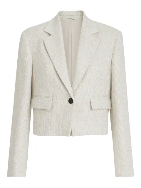 Brunello Cucinelli chevron-pattern cropped blazer Neutrals MH5287702C001