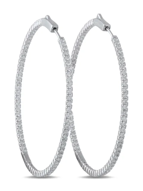 LB Exclusive diamond hoop earrings Silver MF17111825