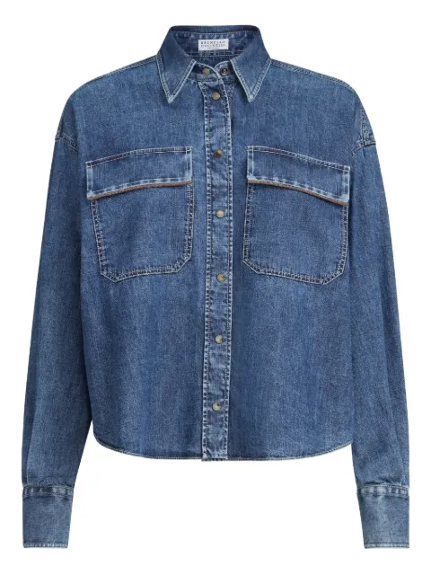 Brunello Cucinelli flap-pockets overshirt Blue MH192RB526C9031