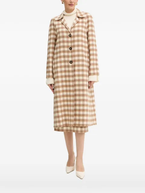 LUISA SPAGNOLI Scuderia checked button-up coat Neutrals 542670