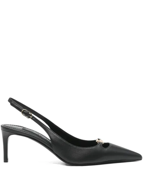 Dolce & Gabbana silk-effect nappa leather slingbacks pumps Black CG0796A1953