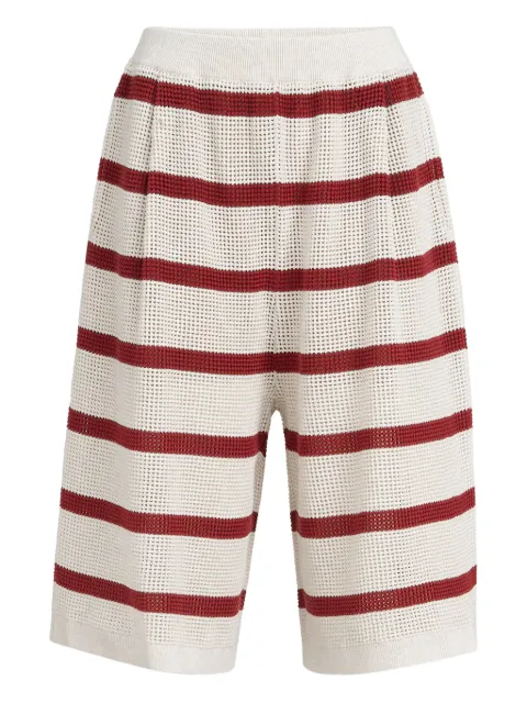 Brunello Cucinelli striped bermuda shorts Neutrals M19225789CRT64