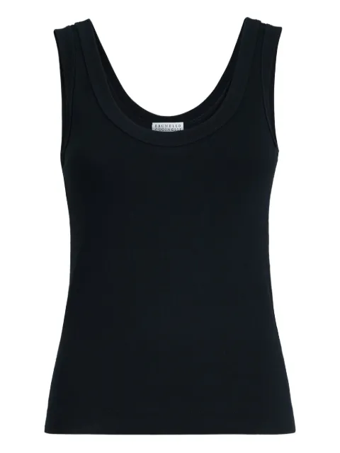 Brunello Cucinelli monili-detail ribbed top Black M0TC8FX210C101