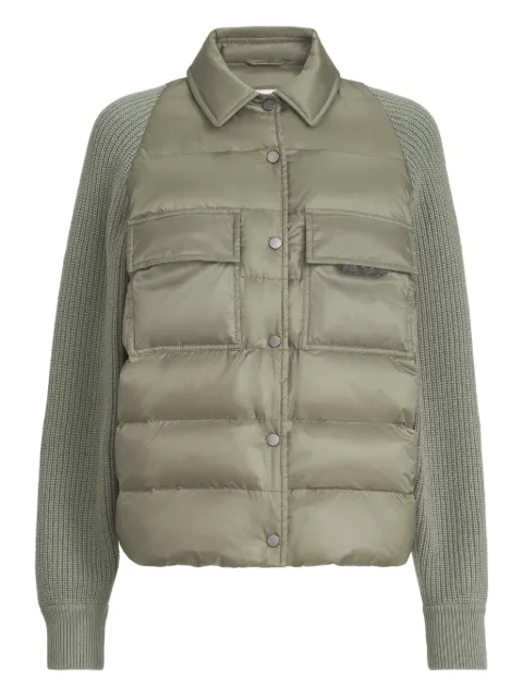 Brunello Cucinelli quilted pocket knit-sleeve jacket Green MD5987696C3066