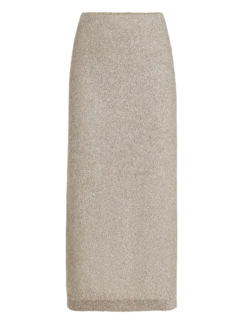 Brunello Cucinelli elastic-waistband midi skirt Neutrals MPN568289CMV48