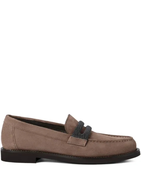 Brunello Cucinelli suede penny loafers Brown MZSFG3237C8849