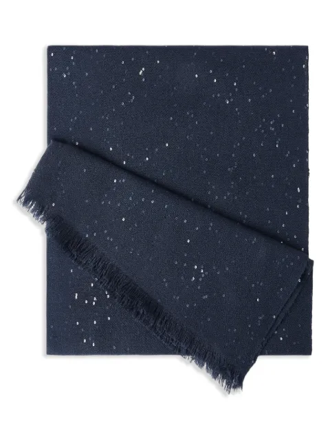 Brunello Cucinelli fringed scarf Blue MSC915029C4224
