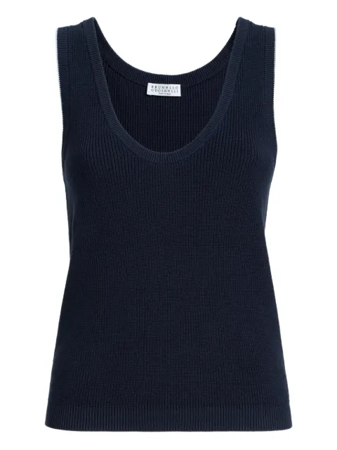 Brunello Cucinelli ribbed T-shirt Blue M19253210CND78