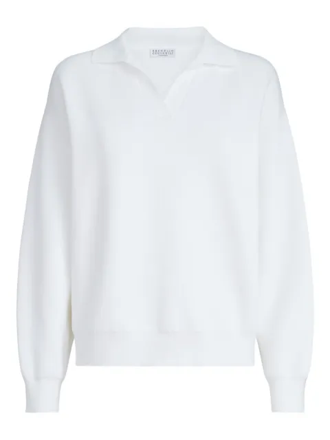 Brunello Cucinelli polo-collar sweater White M19251705C159